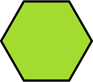 Lime Hexagon Fraction 1:1
