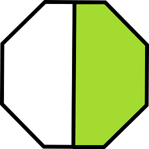 Lime Octagon Fraction 1:2