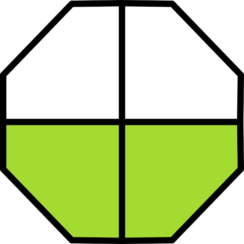 Lime Octagon Fraction 2:4