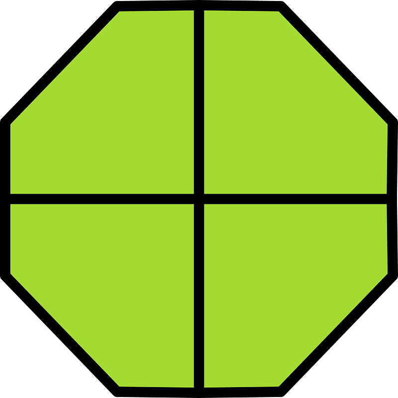 Lime Octagon Fraction 4:4
