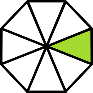 Lime Regular Octagon Fraction 1:8