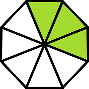 Lime Regular Octagon Fraction 3:8