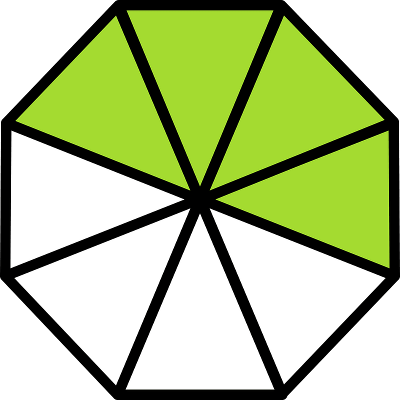 Lime Regular Octagon Fraction 4:8