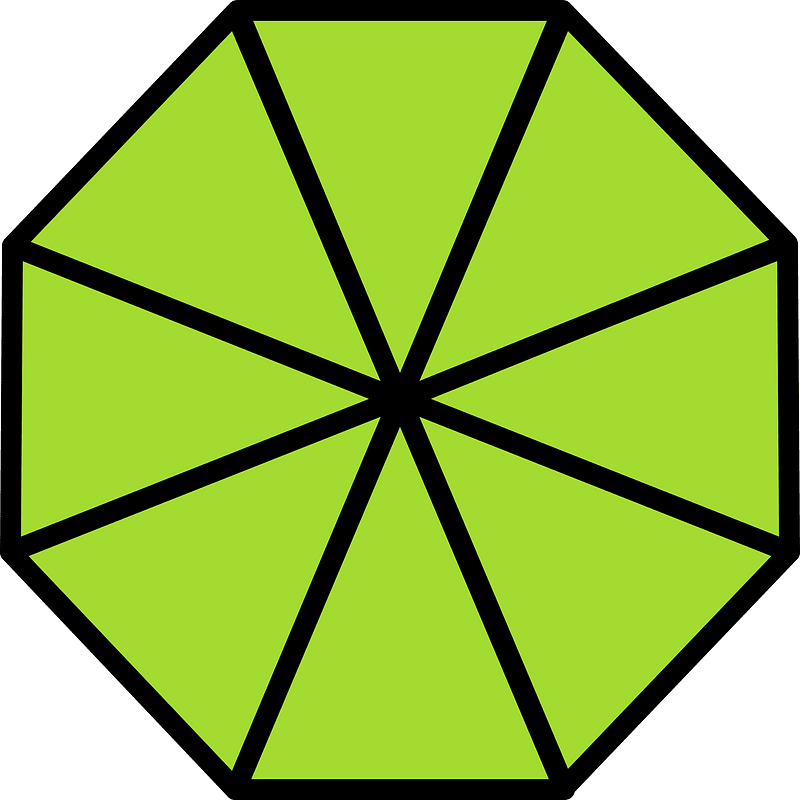 Lime Regular Octagon Fraction 8:8