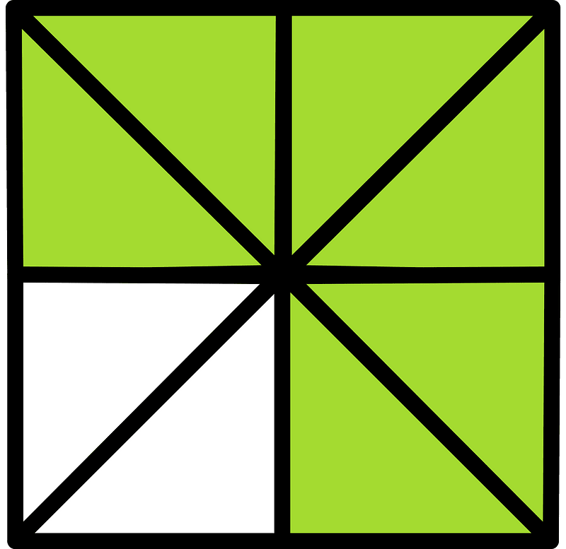 Lime Square Fraction 6:8