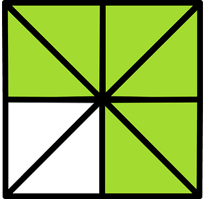 Lime Square Fraction 6:8