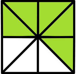 Lime Square Fraction 5:8