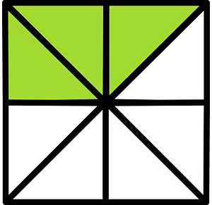Lime Square Fraction 3:8