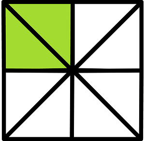 Lime Square Fraction 2:8
