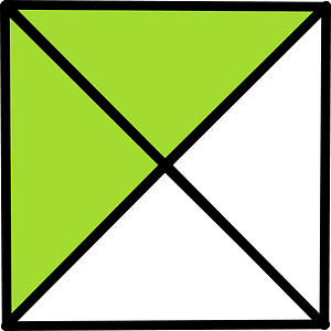 Lime Square Fraction 2:4