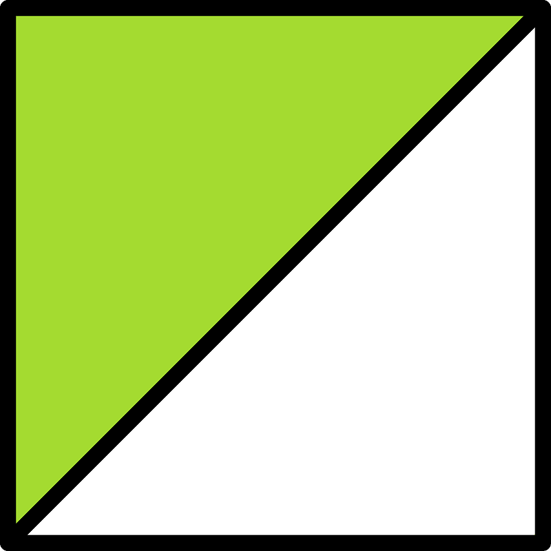 Lime Square Fraction 1:2
