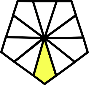 Yellow Pentagon Fraction 1:10