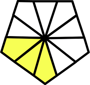 Yellow Pentagon Fraction 3:10