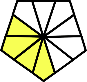 Yellow Pentagon Fraction 4:10