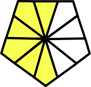 Yellow Pentagon Fraction 6:10