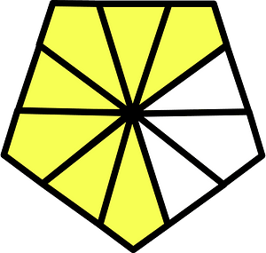 Yellow Pentagon Fraction 7:10