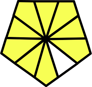 Yellow Pentagon Fraction 9:10