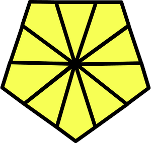 Yellow Pentagon Fraction 10:10
