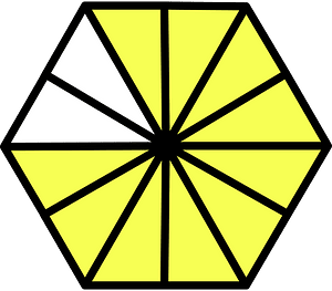 Yellow Hexagon Fraction 10:12