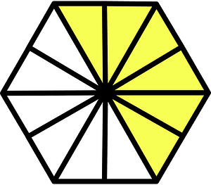 Yellow Hexagon Fraction 6:12