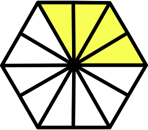 Yellow Hexagon Fraction 4:12