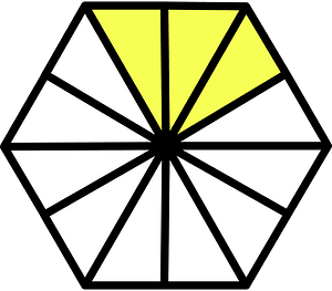 Yellow Hexagon Fraction 3:12