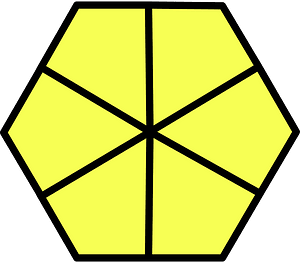Yellow Hexagon Fraction 6:6