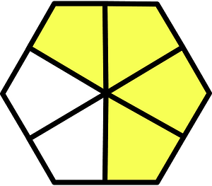 Yellow Hexagon Fraction 4:6