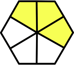 Yellow Hexagon Fraction 3:6