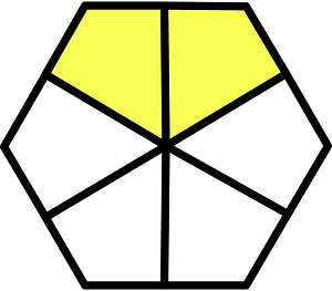 Yellow Hexagon Fraction 2:6