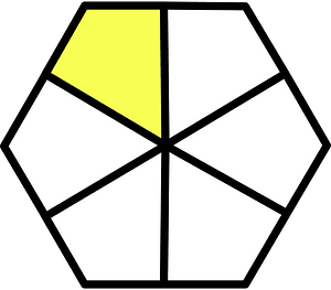 Yellow Hexagon Fraction 1:6