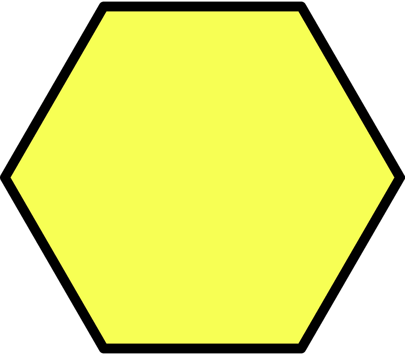 Yellow Hexagon Fraction 1:1