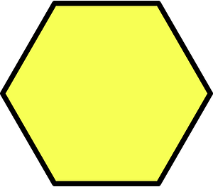 Yellow Hexagon Fraction 1:1