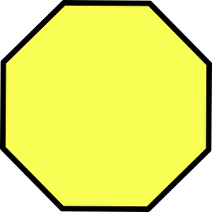 Yellow Octagon Fraction 1:1