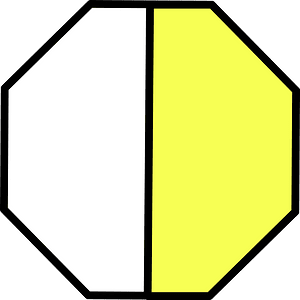 Yellow Octagon Fraction 1:2