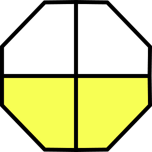 Yellow Octagon Fraction 2:4