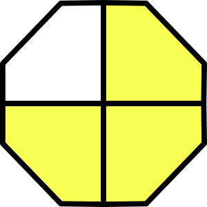Yellow Octagon Fraction 3:4