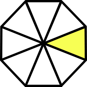 Yellow Regular Octagon Fraction 1:8