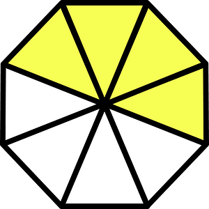 Yellow Regular Octagon Fraction 4:8