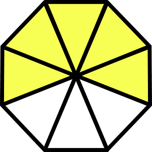 Yellow Regular Octagon Fraction 5:8