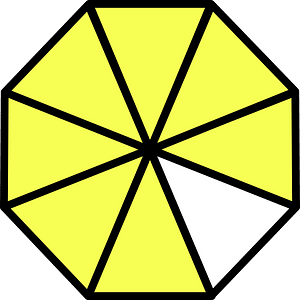 Yellow Regular Octagon Fraction 7:8