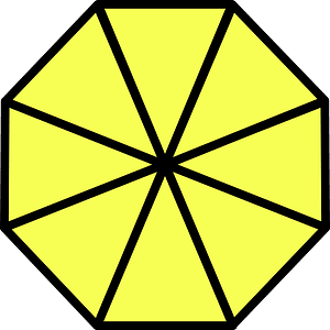 Yellow Regular Octagon Fraction 8:8
