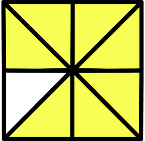 Yellow Square Fraction 7:8