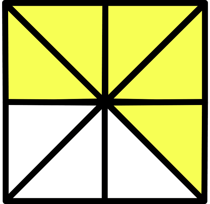Yellow Square Fraction 5:8