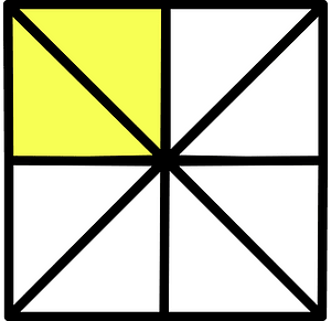 Yellow Square Fraction 2:8