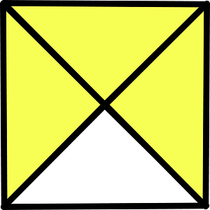 Yellow Square Fraction 3:4