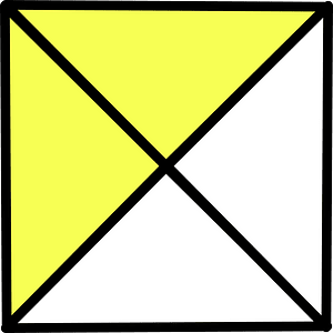Yellow Square Fraction 2:4