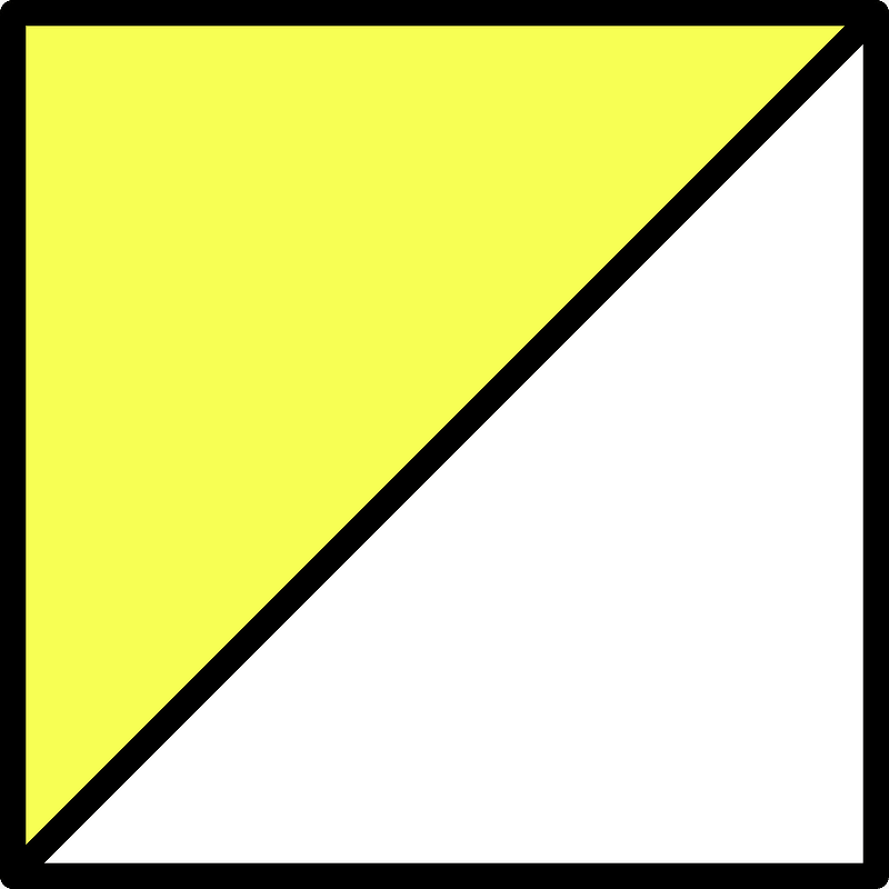 Yellow Square Fraction 1:2