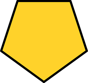 Yellow-Amber Pentagon Fraction 1:1
