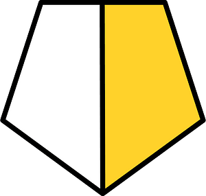 Yellow-Amber Pentagon Fraction 1:2